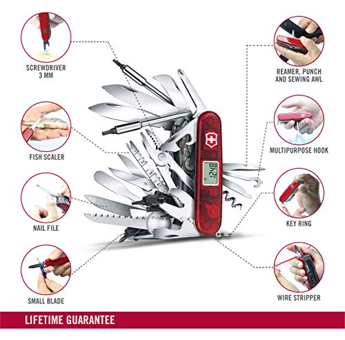 Victorinox Taschenmesser Swiss Champ XAVT (83 Funktionen, Digitalanzeige, Bit-Schlüssel) rot transparent - 4