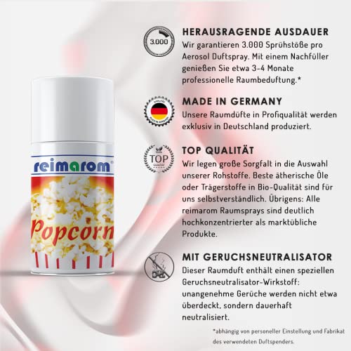 Duftspray mit leckerem Duft nach frischem Popcorn 250 ml zur Raumbeduftung mit Kinofeeling für zu Hause - 2