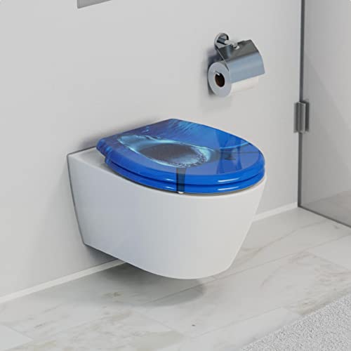 SCHÜTTE SHARK WC-Sitz Duroplast, Toilettensitz mit Absenkautomatik und Schnellverschluss für die einfache Reinigung, maximale Belastung der Klobrille 150 kg, Motiv Hai 82371 - 10