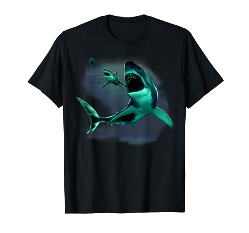 Monster Megalodon Shark, Weißer Hai & Taucher T-Shirt
