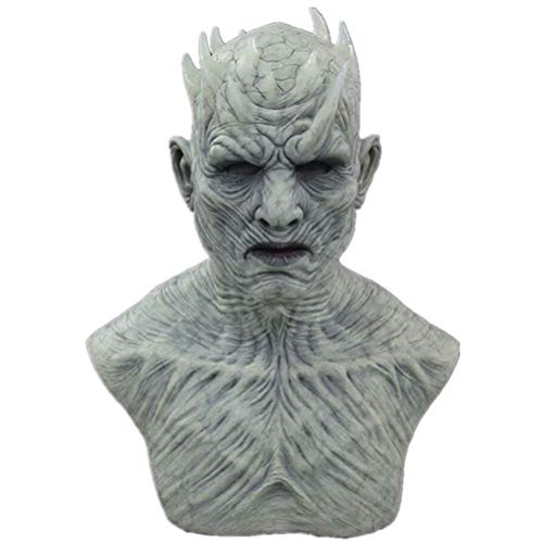 Night King Maske, Halloween Cosplay Nacht König Zombie Latex Masken Halloween Party Kostüm Requisiten, Halloween Requisiten Dekorationen White Walker Zombie Maske Nights King Cosplay Kostüm