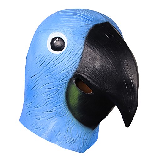 Papageienkopf Maske, Latex Tierkopfmaske, Halloween Requisiten Cosplay Dekoration Nette Vogel Maske