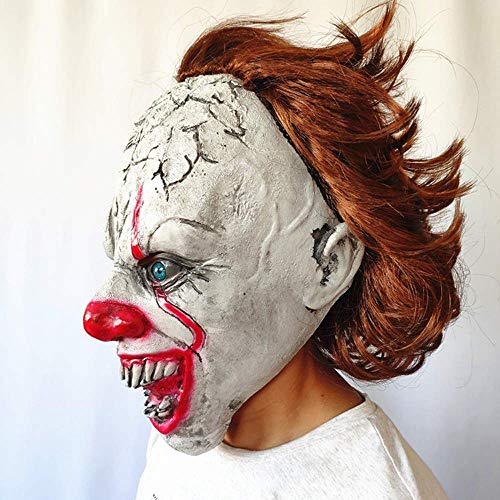 Loneedy Gruselige Clown Maske, Latex Maske, Halloween Dekoration, Kostüm für Partys / Cosplay, für Männer / Frauen und Kinder - 3