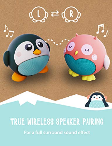 Planet Buddies Kinder-Bluetooth Lautsprecher, 4 Stunden Spielzeit und integriertes Mikrofon, einfach anzuschließen, 10 Meter kabelloser Lautsprecher, kompatibel mit iPhone, Samsung und mehr, Pinguin - 4