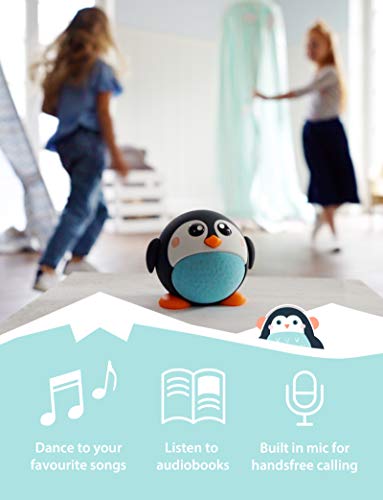 Planet Buddies Kinder-Bluetooth Lautsprecher, 4 Stunden Spielzeit und integriertes Mikrofon, einfach anzuschließen, 10 Meter kabelloser Lautsprecher, kompatibel mit iPhone, Samsung und mehr, Pinguin - 5