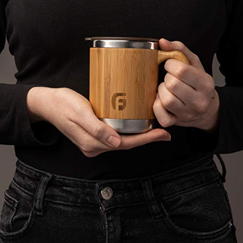 GranFore Kaffeebecher to go | 300ml Bambus Trinkbecher mit Deckel | Außergewöhnliches Design | Jeder Becher ist einzigartig - 2