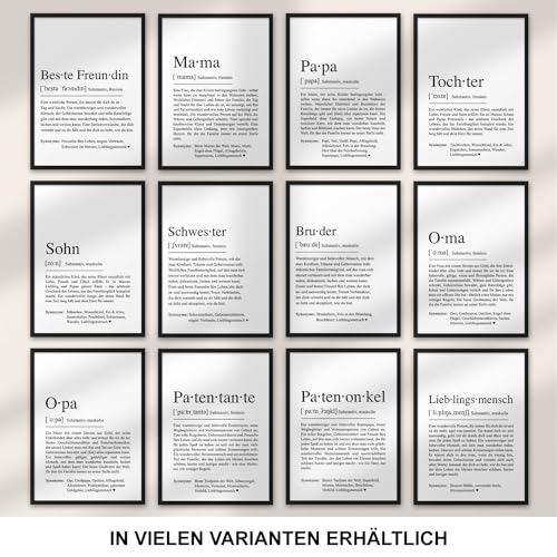 SCHWESTER Definition ABOUKI Kunstdruck Poster Bild mit Namen personalisiert Geschenk-Idee Geburtstag Weihnachten für Geschwister Schwestern optional mit Holz-Rahmen - 6