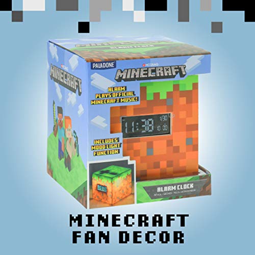 Paladone Minecraft Wecker mit offizieller Sonnenaufgangsmusik, braun / grün, 13 x 13, PP6733MCF - 6