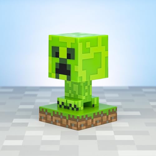 Paladone Minecraft Creeper 3D Icon Light BDP | Offiziell lizenziertes, grünes, pixeliges Nachtlicht oder Schreibtischlampe | Einzigartige Geschenkidee für Gamer | angetrieben durch 2 x AAA, PP6593MCF - 4