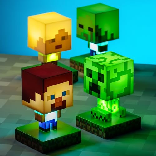 Paladone Minecraft Creeper 3D Icon Light BDP | Offiziell lizenziertes, grünes, pixeliges Nachtlicht oder Schreibtischlampe | Einzigartige Geschenkidee für Gamer | angetrieben durch 2 x AAA, PP6593MCF - 8