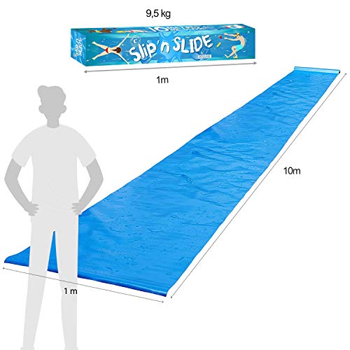 Offizielle XXL Riesige Wasserrutschmatte | 10 Meter Wasserrutsche | Bauch Rutscher Premium Qualität | Slip’n Slide | Wasserspiel im Freien | Freiluftspiel | Schnellste Rutsche | 100% Spaß - 7