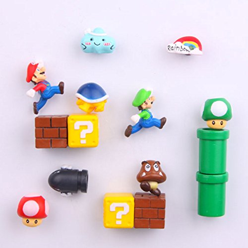 14 Stück Mario Kühlschrankmagnete Set Kühlschrankmagnete Büromagnete Kalendermagnete Whiteboard-Magnete Mario Dekorative Kühlschrankmagnete Küche Kit