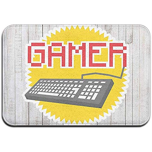 MHKG Fußabtreter Door Mat Outside 15.7 X23.6 Inch,Indoor Front Door Mat,Door Mats Inside,Non-Slip Washable Doormat Retro Gamer Commodore Keyboard Gaming Fun