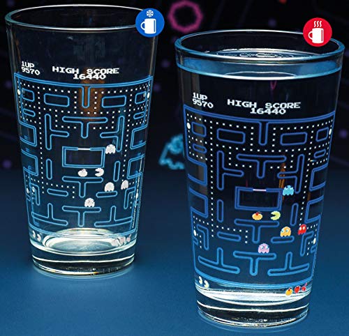 Paladone Z891515 Pac-Man Thermoeffekt Glas, Mehrfarbig