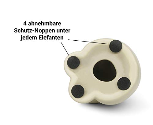 FeinKnick Harmonisches Elefanten Pärchen aus Keramik in Beige & Grau – Moderne Skulptur als Paar aus Zwei einzelnen Elefanten – Deko-Figur 16 cm hoch – Elefant - 6