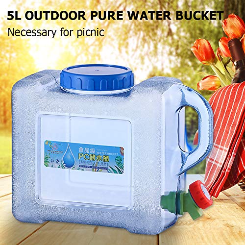 Umikk 5L~22L Camping Wasserkanister, Wasserbehälter mit Hahn, Tragbarer Trinkwasserkanister, Wassertank Camping mit Griffen, Wasserkanister BPA-frei, für Outdoor Reise Hause Trinkder Speicher-Eimer - 5