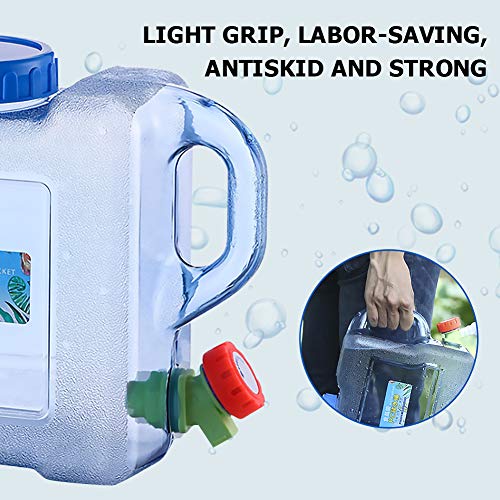 Umikk 5L~22L Camping Wasserkanister, Wasserbehälter mit Hahn, Tragbarer Trinkwasserkanister, Wassertank Camping mit Griffen, Wasserkanister BPA-frei, für Outdoor Reise Hause Trinkder Speicher-Eimer - 6