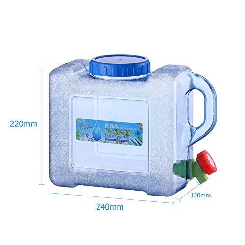 Umikk 5L~22L Camping Wasserkanister, Wasserbehälter mit Hahn, Tragbarer Trinkwasserkanister, Wassertank Camping mit Griffen, Wasserkanister BPA-frei, für Outdoor Reise Hause Trinkder Speicher-Eimer - 7