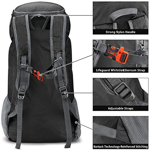 G4Free 40L Wasserdichter Ultraleicht Faltbarer Trekkingrucksack Daypack Damen Herren für Outdoor Wandern Camping Reisen - 3