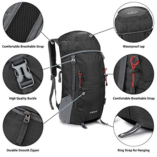 G4Free 40L Wasserdichter Ultraleicht Faltbarer Trekkingrucksack Daypack Damen Herren für Outdoor Wandern Camping Reisen - 4