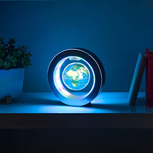 Schwebender Globus in einem Magnet-Ring mit farbiger LED-Beleuchtung - 6