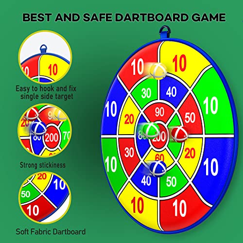 Lbsel Kinderspiel Dart Board mit 8 Bällen Kinder Brettspiele Toy-Safe Dart Game-Kinder Geschenk Outdoor Indoor Spiel Wahl–13.8 inches - 3