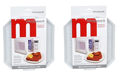 Microwave It Mikrowellen 2 x Kunststoff, Bacon Backblech für Schinken, Auftauen