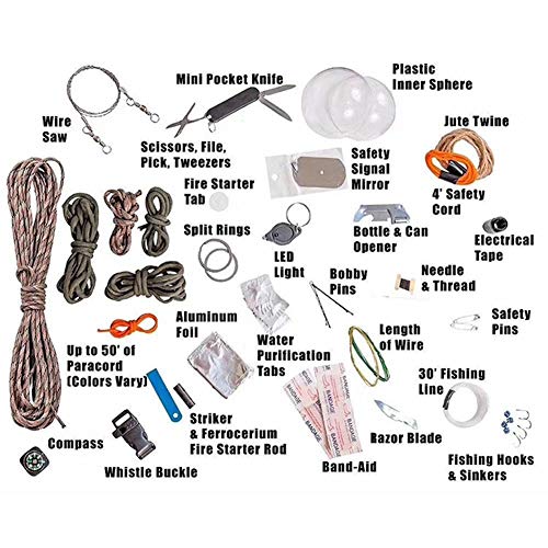 Findema Notfall Kit Mini Erste-Hilfe-Kit DIY Granate Form Kit Survival Tool für Camping Wandern Jagd - 8