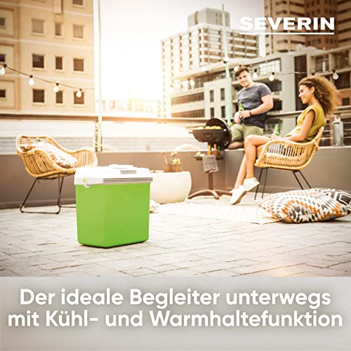 SEVERIN KB 2922 Elektrische Kühlbox (mit Kühl- und Warmhaltefunktion, 20 L, inkl. 2 Anschlüssen: Netzanschluss und zusätzlicher 12 V-Anschlussleitung für Zigarettenanzünder) grün-grau - 3