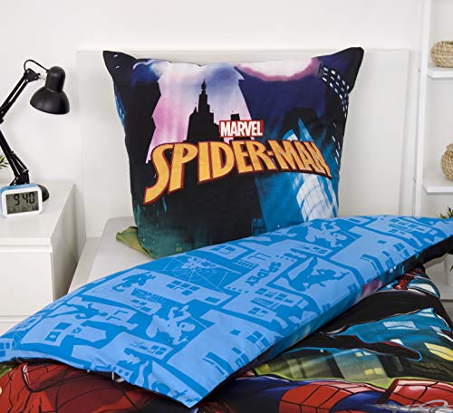 Bettwäsche Spiderman, Kopfkissenbezug 80x80cm, Bettbezug 135x200cm, Renforce, mit Marken-RV - 4