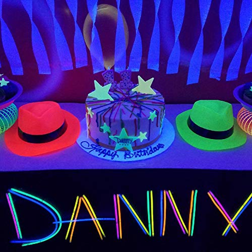 Novelty Place Neon Fedora Partyhüte aus Kunststoff – Gangster Style & UV Schwarzlicht Glow – für Kinder und Erwachsene (12er Pack) - 6