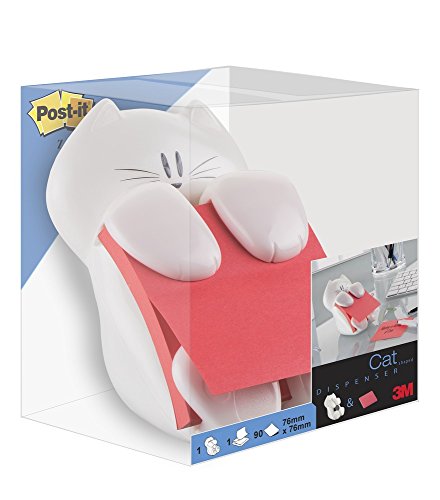 Post-it Cat-330 Super Sticky Z-Notes Spender in Katzen-Form, inkl. 1 Block Post-it Super Sticky Z-Notes, Weiß - 2