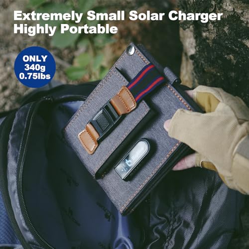 BigBlue 14W Solar Ladegerät Tragbar, Taschengröße Solarpanel 1-Port USB(5V/2.4A) & IPX4 wasserdichte SunPower Solarpanel für Reisen, Camping und Garten - 3