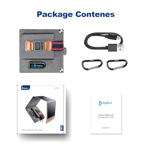 BigBlue 14W Solar Ladegerät Tragbar, Taschengröße Solarpanel 1-Port USB(5V/2.4A) & IPX4 wasserdichte SunPower Solarpanel für Reisen, Camping und Garten - 4