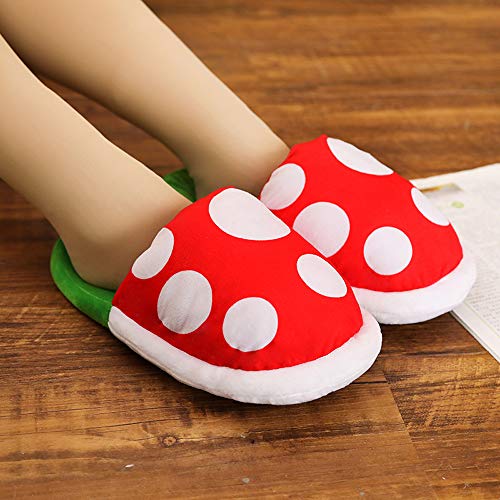 Caojinyu Super Mario Plüsch Hausschuhe Anzug Home Wear Piranha Pflanzen Cosplay Dot Muster Schuhe mit Pipe Topflappen-One Size 37-42 EU für Erwachsene - 4