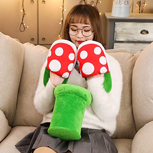 Caojinyu Super Mario Plüsch Hausschuhe Anzug Home Wear Piranha Pflanzen Cosplay Dot Muster Schuhe mit Pipe Topflappen-One Size 37-42 EU für Erwachsene - 6