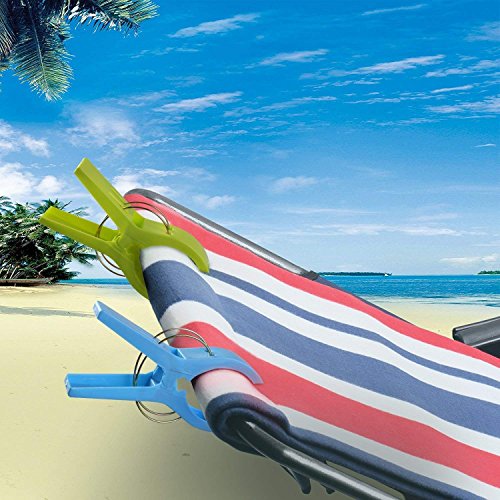 URAQT 12 Stück große Wäscheklammern Handtuchklemmen Strandtuchklammern Handtücher Towel Clips, Winddicht Klammern auf Strand und Sonnenliegen für Wäsche, Strandtuch, Badetuch, Teppich etc. - 2