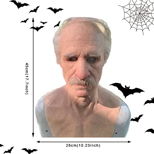 Talmage Scomb Halloween Latex Maske, Alte Mann Dekor Realistische Masken Gesichtsmaske Latexmaske für Party Parade Cosplay Kostüm Requisiten Erwachsene - 3