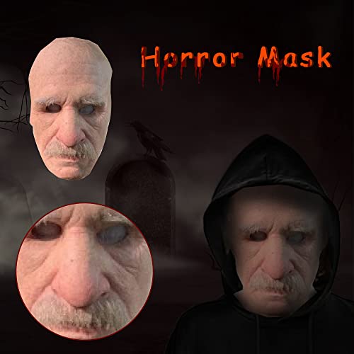 Talmage Scomb Halloween Latex Maske, Alte Mann Dekor Realistische Masken Gesichtsmaske Latexmaske für Party Parade Cosplay Kostüm Requisiten Erwachsene - 6