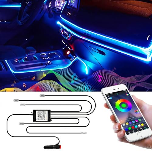 Wilktop LED Innenbeleuchtung Auto 6m LED Auto LED Strip RGB Streifen Licht Neonleuchtleisten Ambientebeleuchtung Innenraumbeleuchtung Lichtleiste Mit App