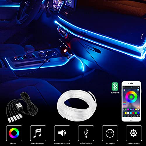 Wilktop LED Innenbeleuchtung Auto 6m LED Auto LED Strip RGB Streifen Licht Neonleuchtleisten Ambientebeleuchtung Innenraumbeleuchtung Lichtleiste Mit App - 2