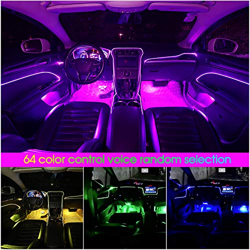 Wilktop LED Innenbeleuchtung Auto 6m LED Auto LED Strip RGB Streifen Licht Neonleuchtleisten Ambientebeleuchtung Innenraumbeleuchtung Lichtleiste Mit App - 4