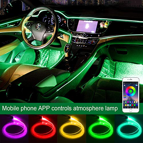 Wilktop LED Innenbeleuchtung Auto 6m LED Auto LED Strip RGB Streifen Licht Neonleuchtleisten Ambientebeleuchtung Innenraumbeleuchtung Lichtleiste Mit App - 6