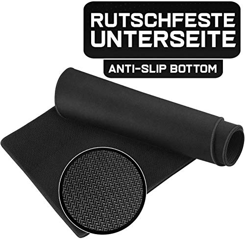 Sidorenko XXL Gaming Mauspad groß – 900 x 400 mm – Fransenfreie Ränder – rutschfest – XXL Mousepad – Schreibtischunterlage – spezielle Oberfläche verbessert Geschwindigkeit – MAXLVL – schwarz - 7