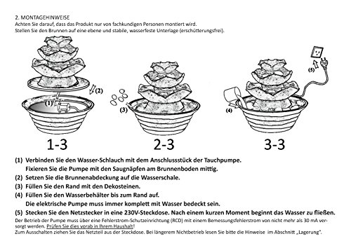 dobar Design Zimmerbrunnen aus Polyresin in Steinoptik mit Deko-Steinen, Wasserspiel mit Pumpe für innen, 22,2×22,2×20,6 cm, schwarz, 96410e ZimmerbrunnenZierbrunnen, Kunststoff, 22.2 x 22.2 x 20.6 cm - 9