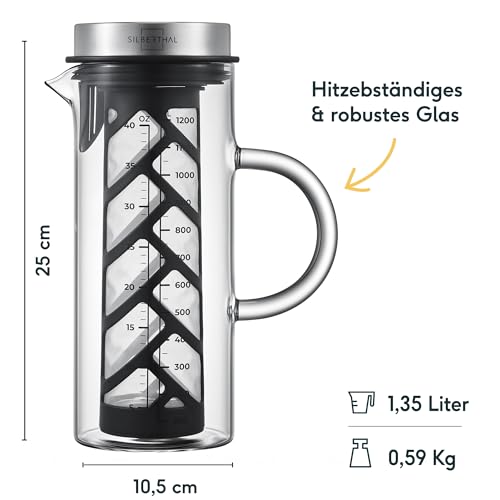 SILBERTHAL Kaffeebereiter – Cold Brew Coffee Maker für kaltgebrühten Kaffee oder Tee – 1.3l - 7