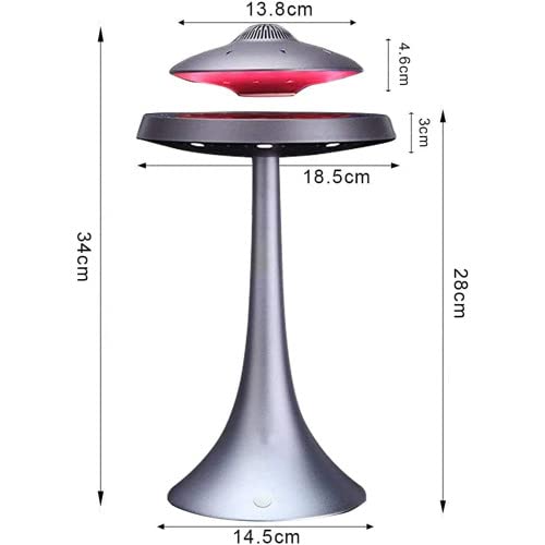 Ufosound Concept Ufosound Lautsprecher, schwebend, Grau auf grauem Fuß, mehrfarbige LEDs mit Induktion - 6