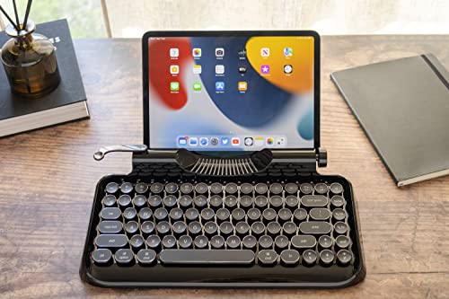 KnewKey Tastatur im Schreibmaschinen-Stil, mechanisch, kabelgebunden, kabellos, mit Tablet-Ständer, Bluetooth-Verbindung - 5