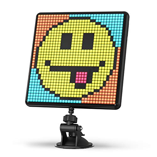 Divoom Pixoo-Max Mehrzweck Digitaler Bilderrahmen, 32 x 32 Programmierbares Pixel Art LED Display für Zimmer Gaming Deko, Fensterschild (Schwarz)