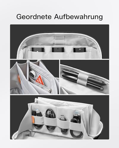 Inateck Kabeltasche Laptop Zubehör Organizer Gadget Tasche für Festplatte, USB Stick, SD Karten, Reise Accessoires Spritzwassergeschützte Reisefreundlich, AB03007 Schwarz - 5